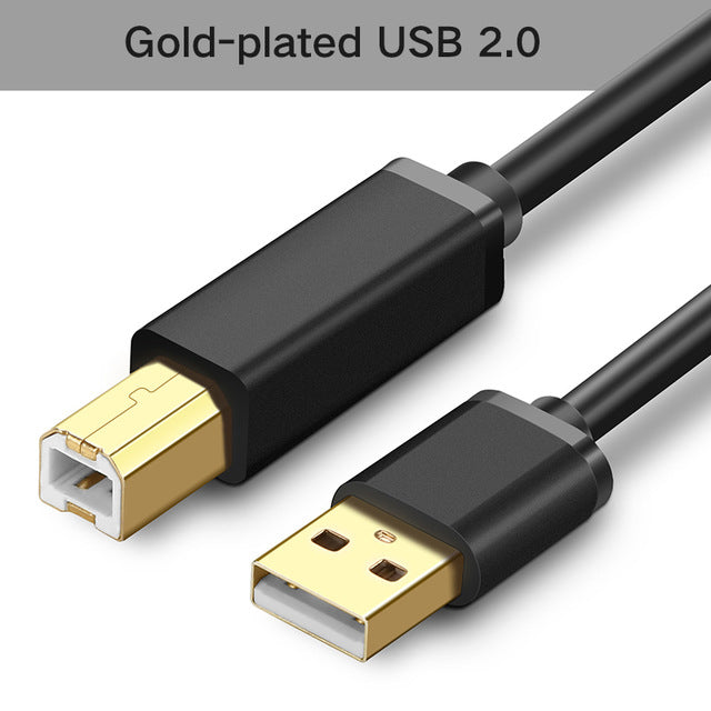 Ugreen USB Printer Cable Type A Male to B Male Scanner Gold USB 3.0 2.0 Print Cable for Canon Epson HP Printer Cable USB 3.0