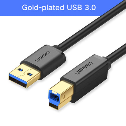 Ugreen USB Printer Cable Type A Male to B Male Scanner Gold USB 3.0 2.0 Print Cable for Canon Epson HP Printer Cable USB 3.0